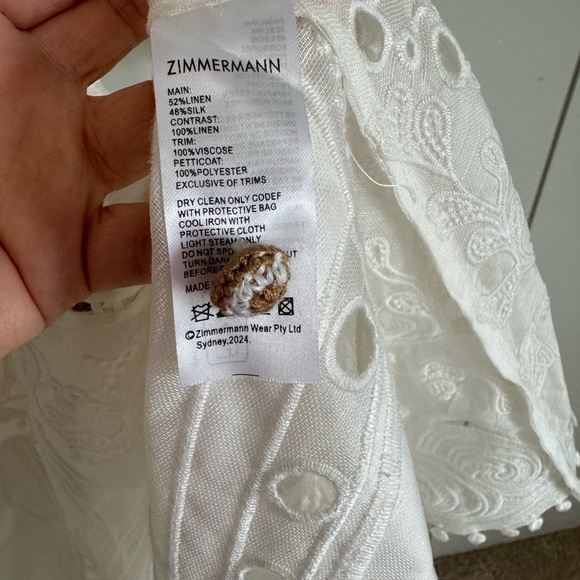 Zimmermann Postcard Belted Broderie Anglaise Linen and Silk Blend Midi Dress - Picture 8 of 16